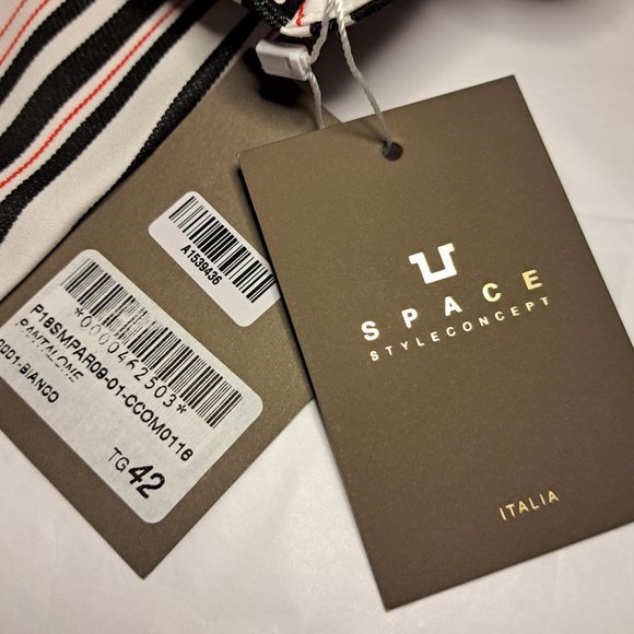 NWT $125 SPACE STYLE CONCEPT ITALY Trousers Sz IT 42 or 28 US Striped  Portugal - Picture 8 of 10